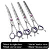 Fenice Professional Dog Grooming Scissors - 7.0/8.0 Inch Thinning Chunker Shears (JP440C) - Image 5